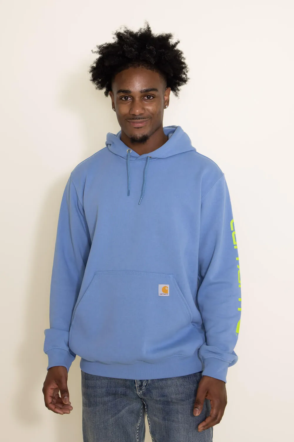 Carhartt Logo Sleeve Hoodie for Men in Blue | K288-HD0 sold by Glik’s product image thumbnail 2