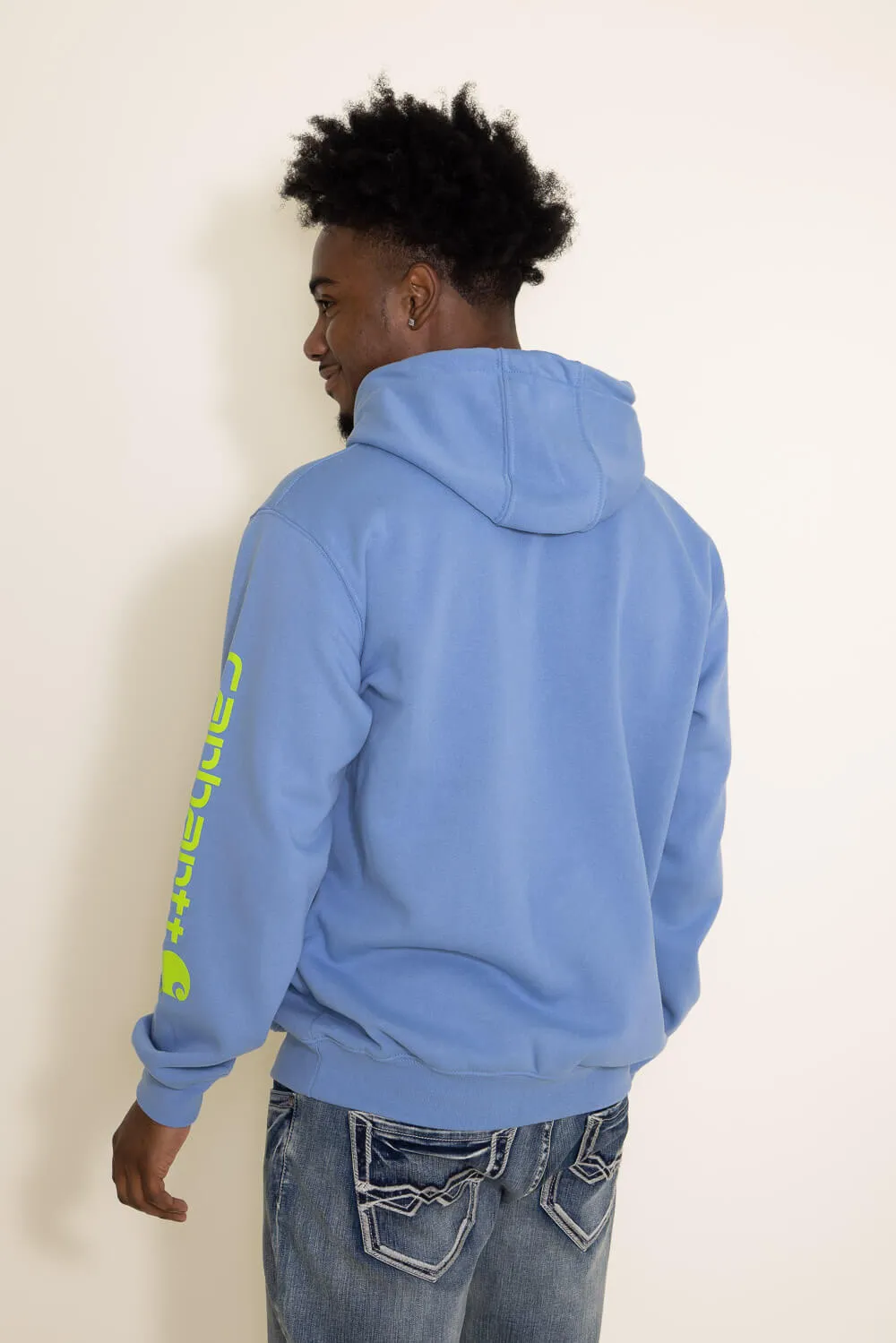 Carhartt Logo Sleeve Hoodie for Men in Blue | K288-HD0 sold by Glik’s product image thumbnail 3