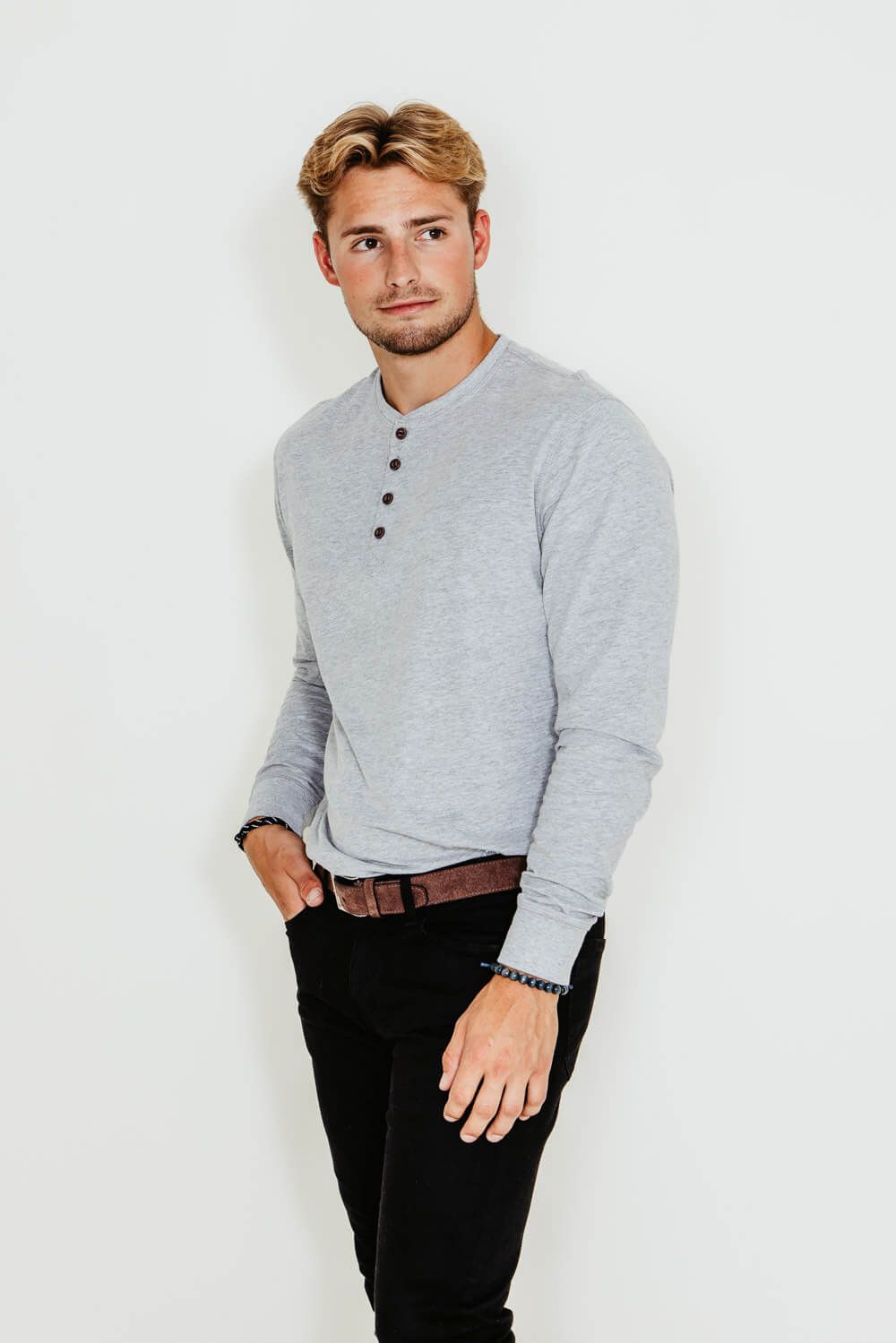 Weatherproof Vintage Long Sleeve Jersey Henley Shirt for Men in Light Grey Heather | F83610GK-LTGREYHEATHER sold by Glik’s