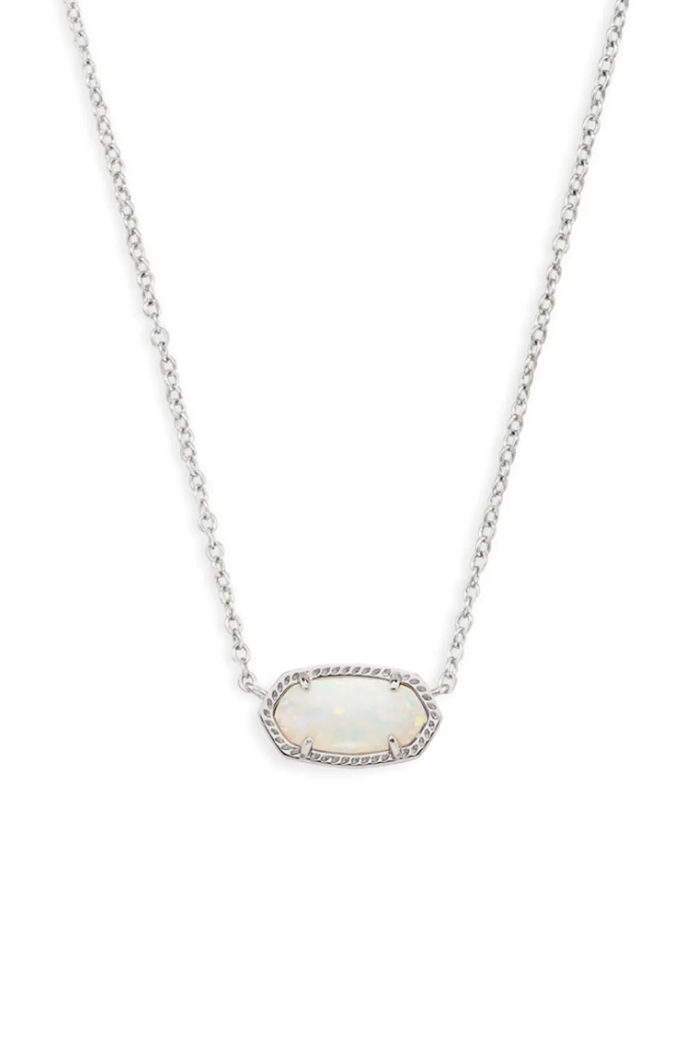 Kendra Scott Elisa Silver Pendant Necklace in White Kyocera Opal | 4217714172 sold by Glik’s product image thumbnail 2