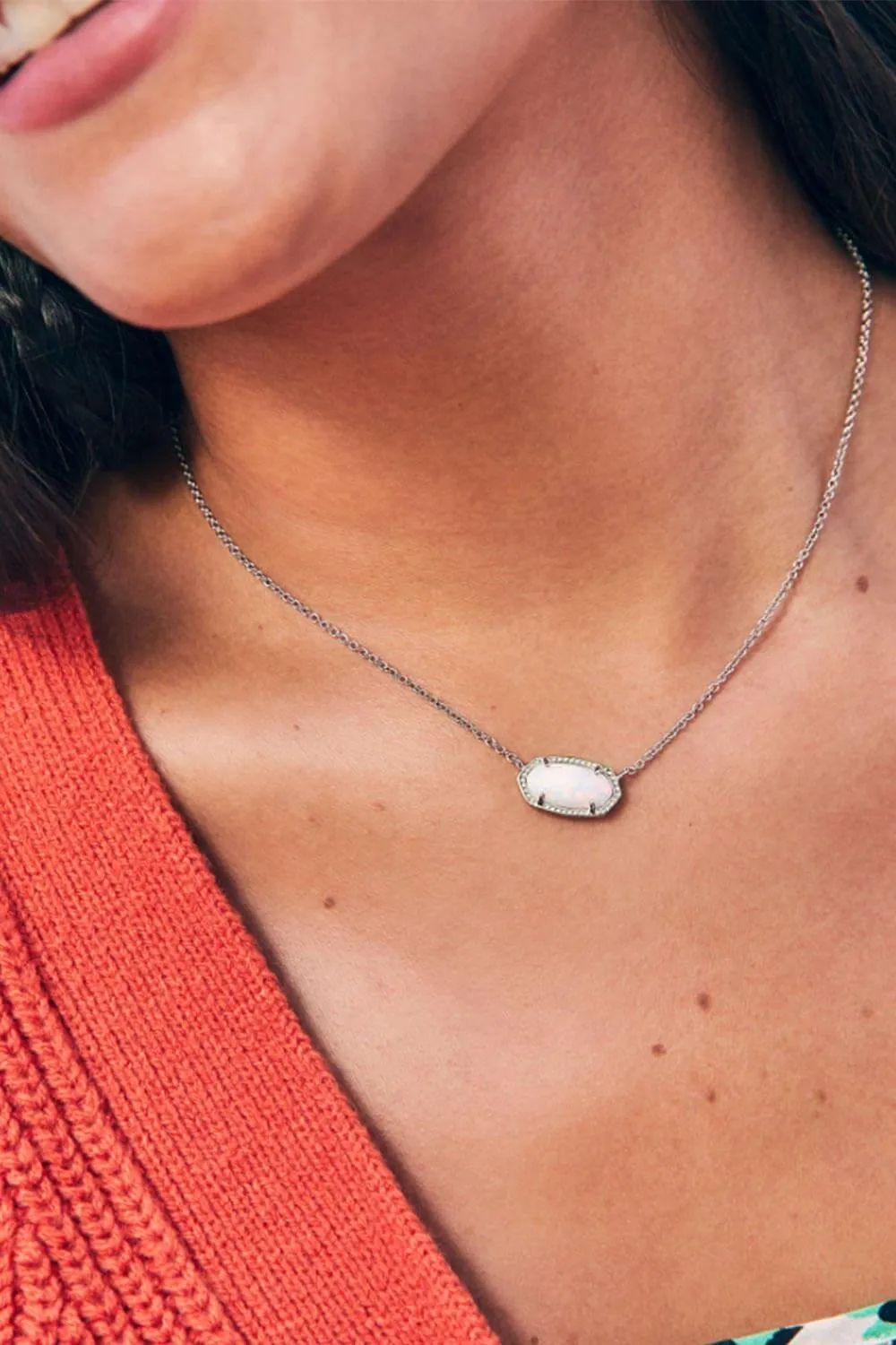 Kendra Scott Elisa Silver Pendant Necklace in White Kyocera Opal | 4217714172 sold by Glik’s product image thumbnail 3