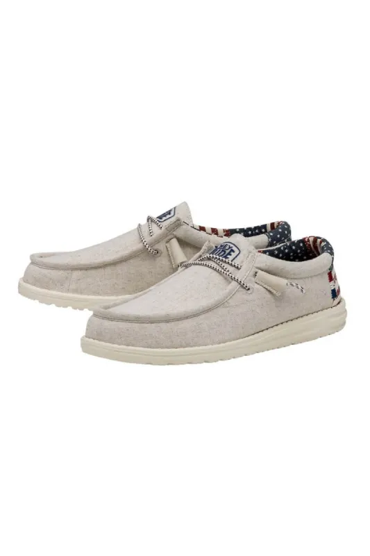 HEYDUDE Men’s Wally Patriotic Shoes in Off White Patriotic | 40001-1K1 sold by Glik’s
