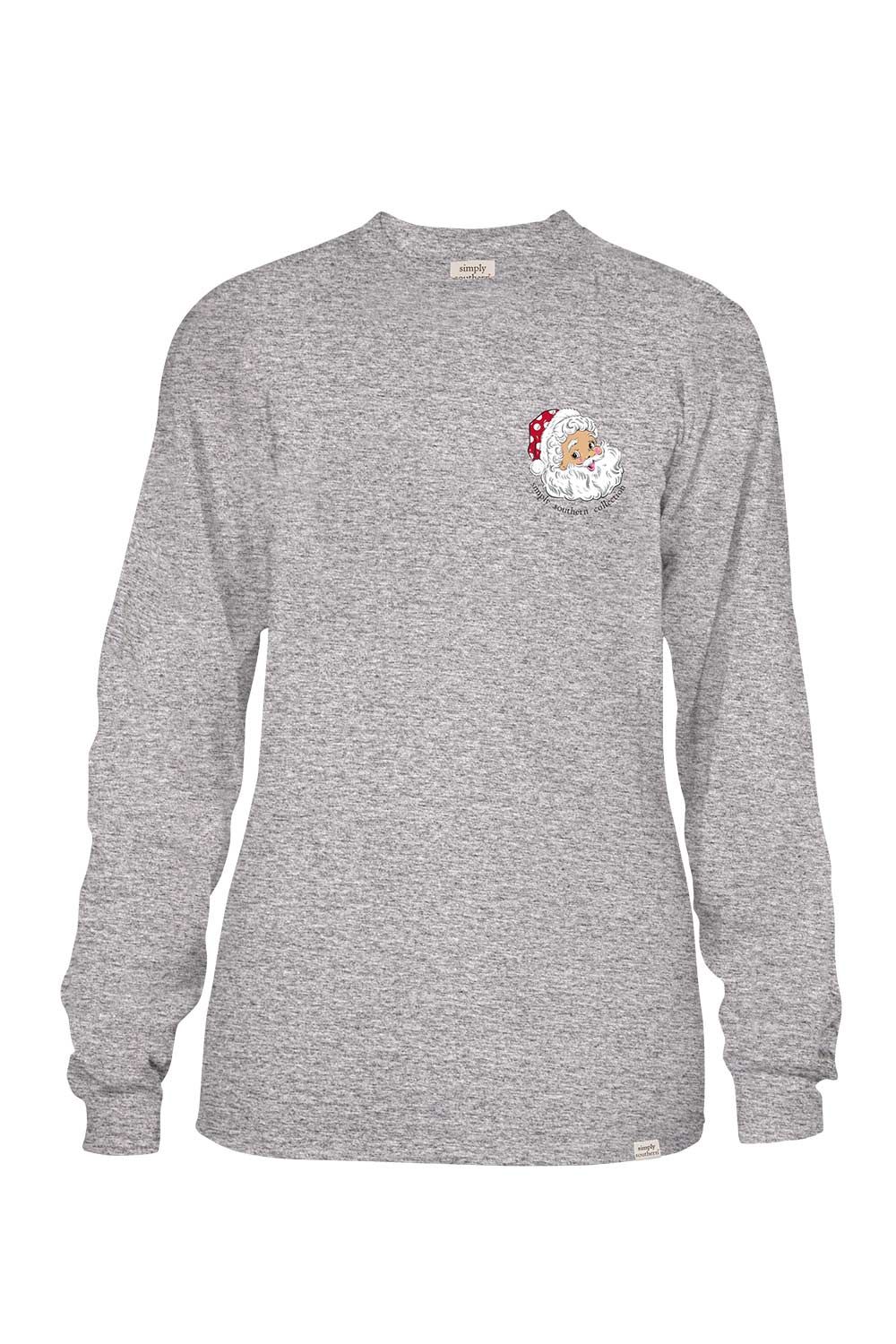 Simply Southern Long Sleeve Santa Bus T-Shirt for Women in Grey | LS-SANTABUS-HTHRGRY sold by Glik’s product image thumbnail 2