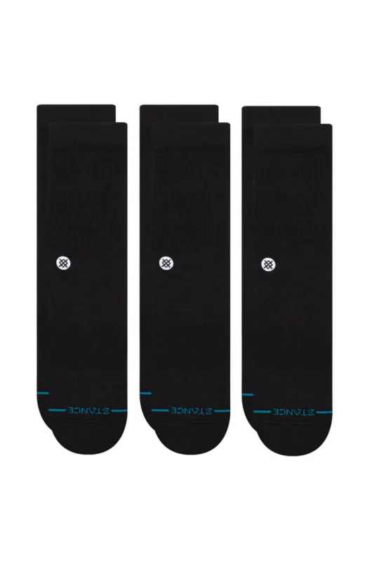 Stance 3 Pack Icon Quarter Socks for Men in Black | A356A21IQP-BLK sold by Glik’s