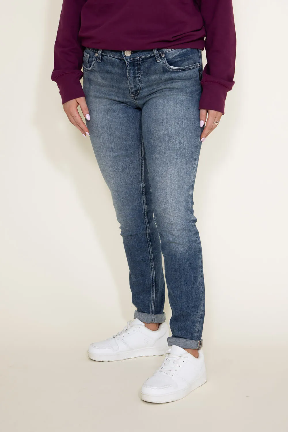 Silver Jeans Girlfriend Mid Rise Slim Leg Jeans for Women | L27137EAE240 sold by Glik’s product image thumbnail 3