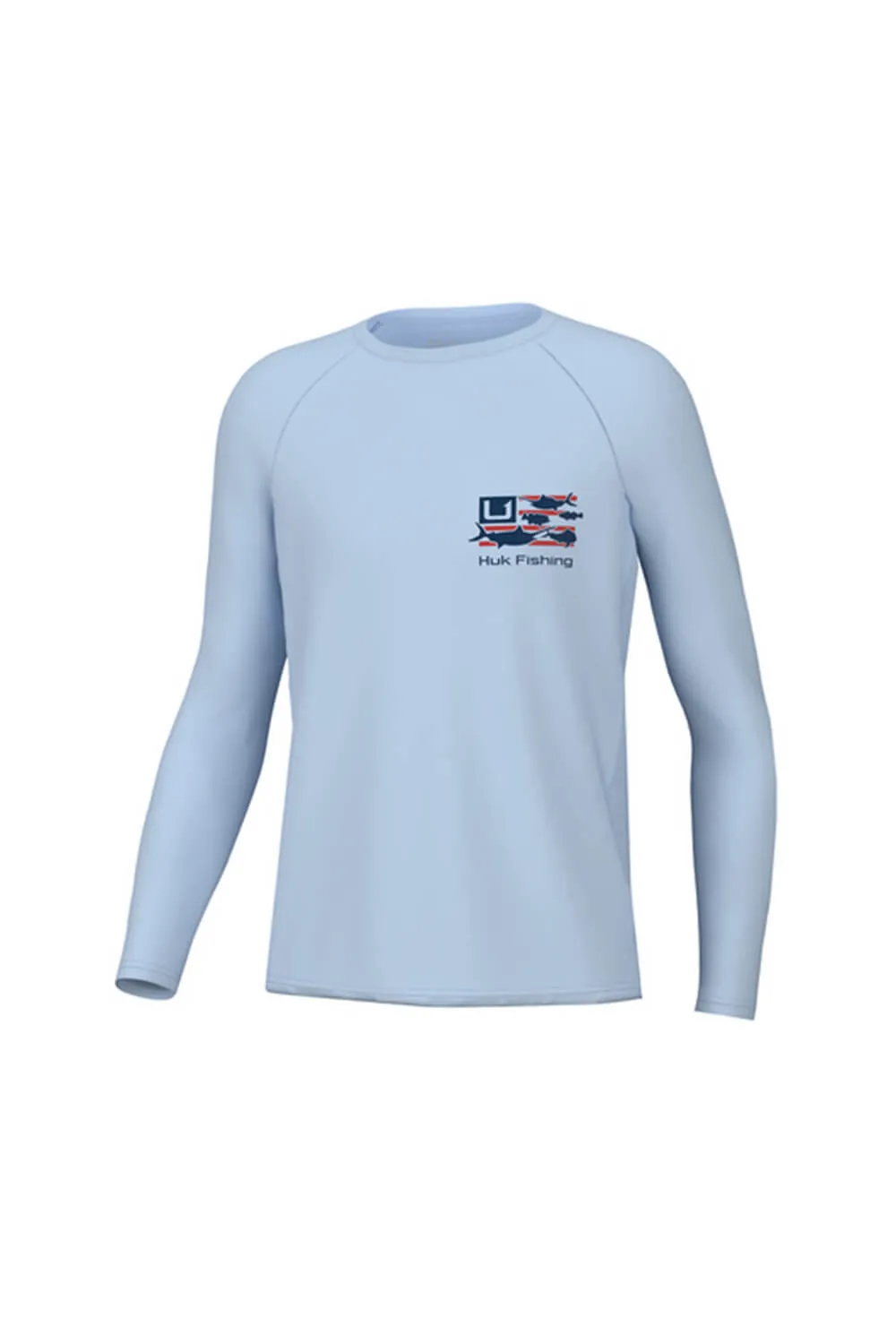 Huk Fishing Youth Pursuit Trophy Flag Long Sleeve T-Shirt for Boys in Blue | H7120108-476 sold by Glik’s product image thumbnail 2