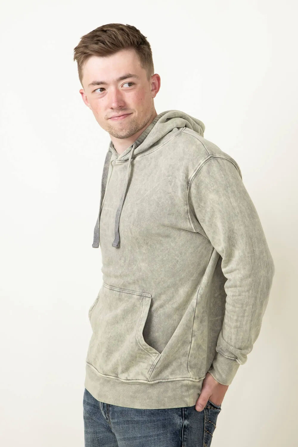 Mineral Wash Hoodie for Men in Khaki | 708MW-KHAKI sold by Glik’s product image thumbnail 4