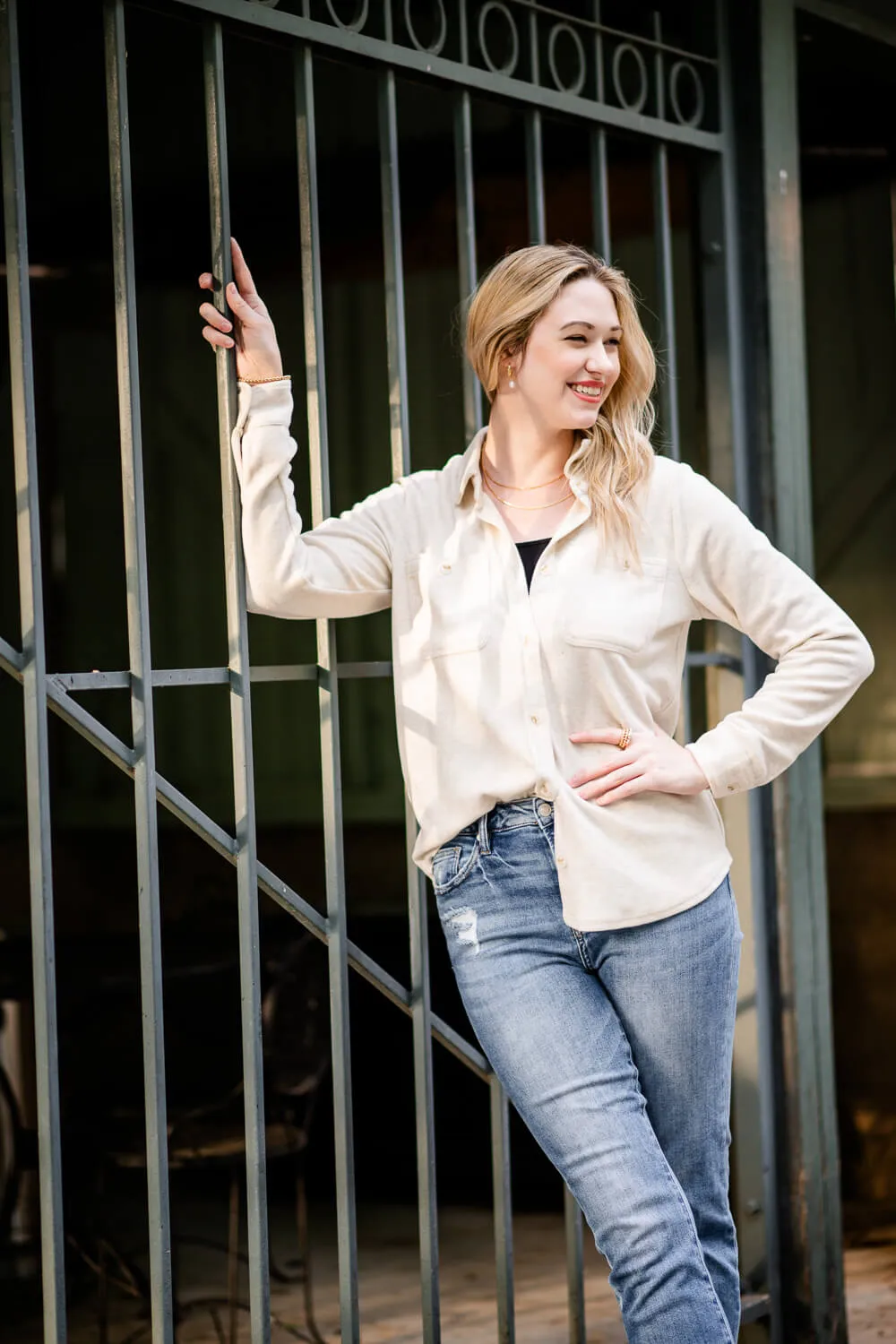 Thread & Supply Lewis Soft Luxe Button Up Shirt for Women in Oatmeal | T1084PVXTS-OATMEAL sold by Glik’s