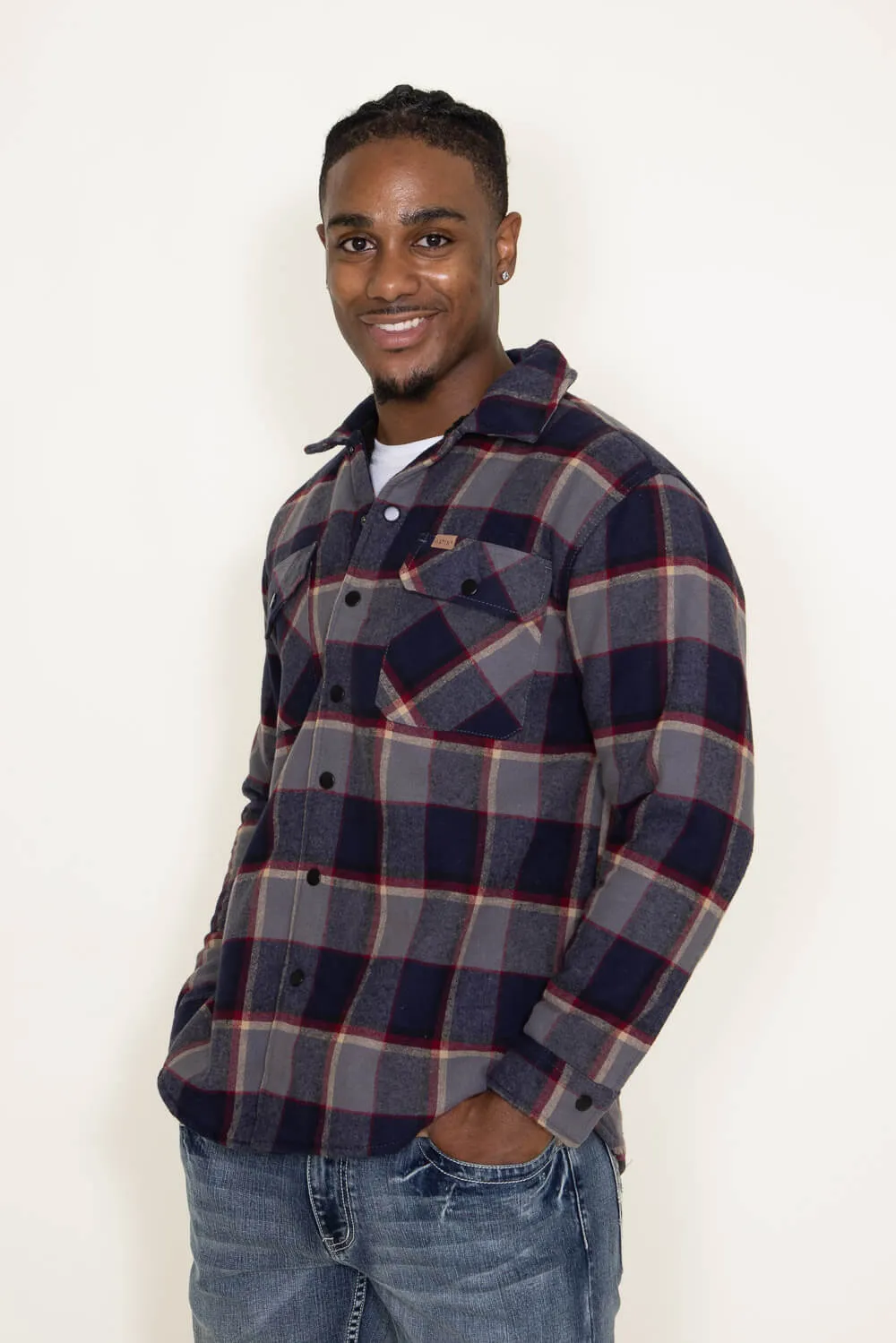 Matix Sherpa Lined Flannel Shacket for Men in Navy | MTJ05159F3 sold by Glik’s product image thumbnail 3