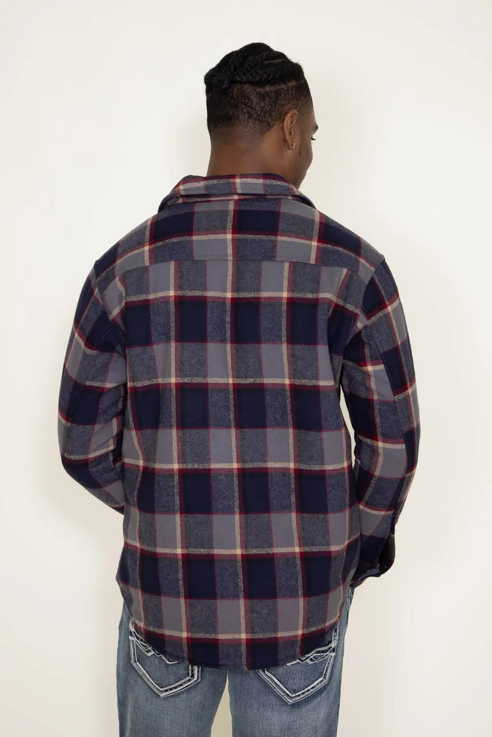 Matix Sherpa Lined Flannel Shacket for Men in Navy | MTJ05159F3 sold by Glik’s product image thumbnail 2