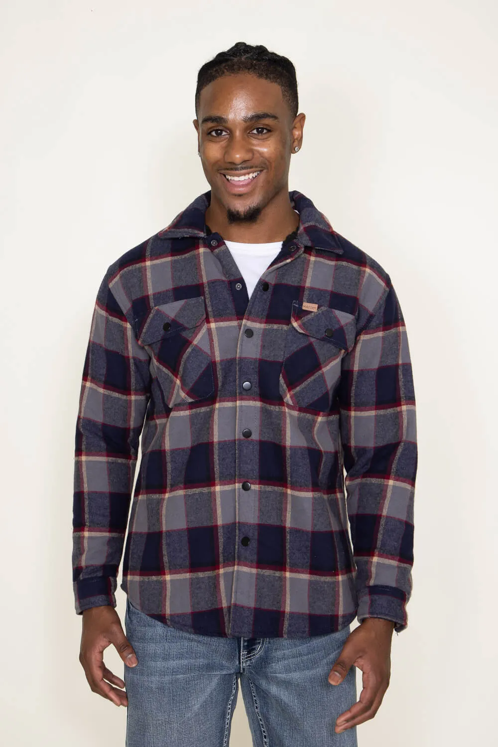 Matix Sherpa Lined Flannel Shacket for Men in Navy | MTJ05159F3 sold by Glik’s product image thumbnail 4