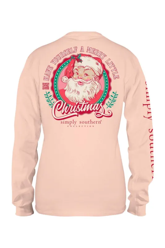 Simply Southern Plus Size Long Sleeve Retro Santa T-Shirt for Women in Cream | EXT-LS-RETROSANTA-CREAM sold by Glik’s