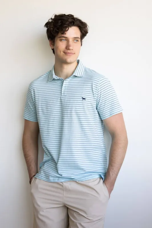 Simply Southern Stripe Polo Shirt for Men in Light Blue | PP-0123-MN-KNTPOLO-STRP-BLUE sold by Glik’s