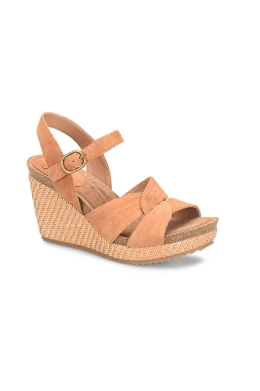 Sofft Shoes Clarissa Wedge Sandals for Women in Ginger Tan | SF0078205 sold by Glik’s