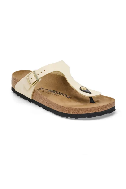 Birkenstock Gizeh Nubuck Leather Sandals for Women in Off White | 1026558 made by Glik’s