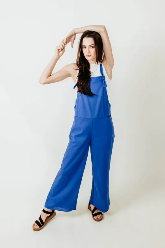 Jumpsuit with Knot Straps for Women in Blue | NP70238-BLUE sold by Glik’s
