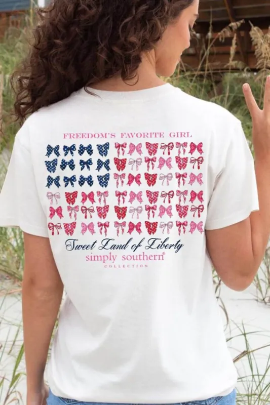Simply Southern Bow Flag T-Shirt for Women in White | SS-BLOWFLAG-WHITE sold by Glik’s