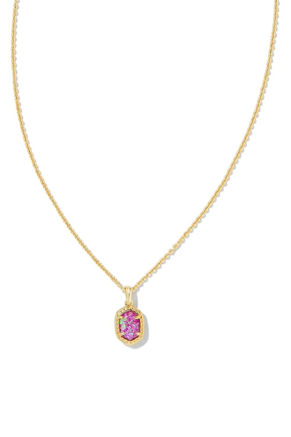 Kendra Scott Daphne Opal Gold Framed Pendant Necklace in Magenta | N00599GLD-MAGENTA sold by Glik’s product image thumbnail 2