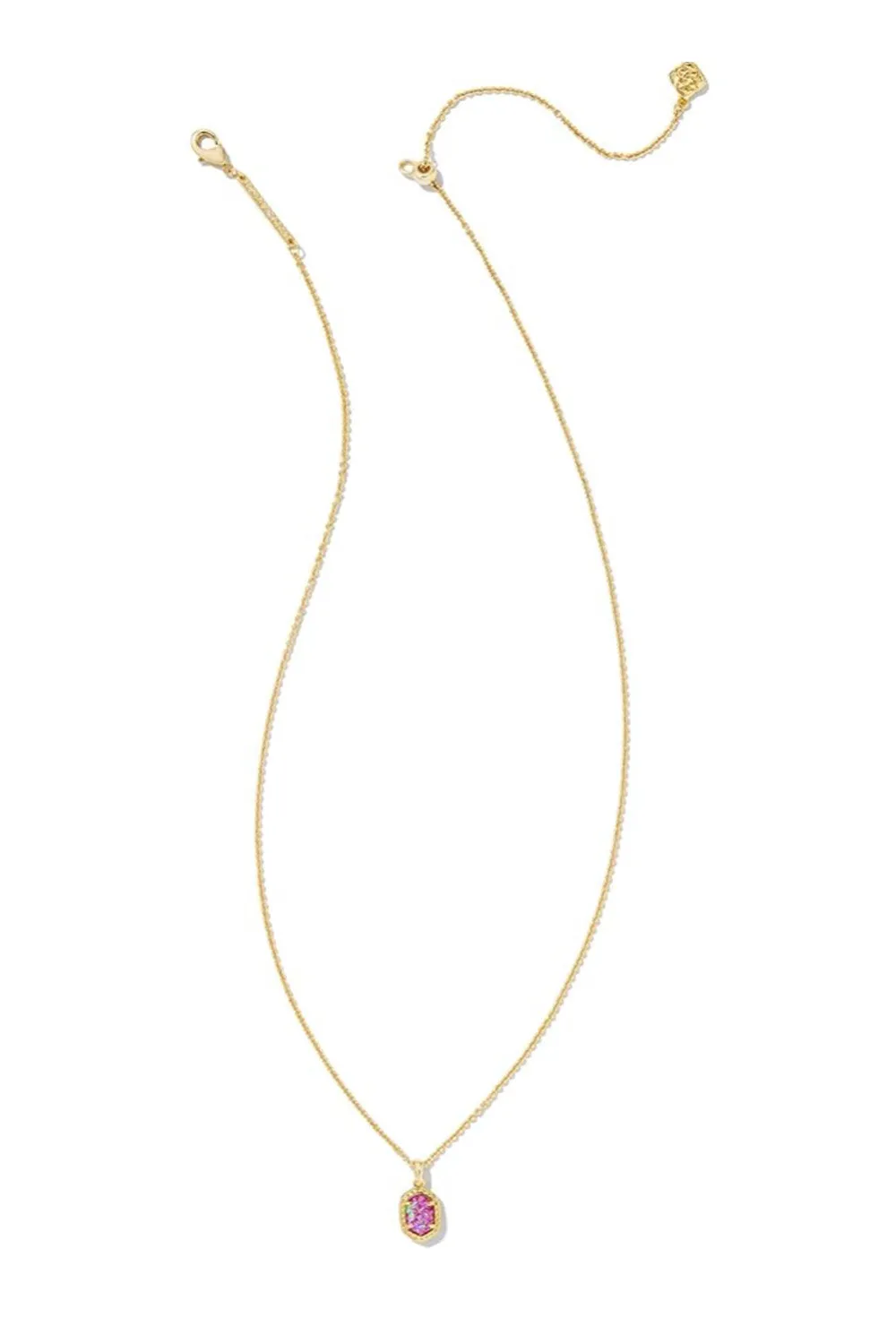 Kendra Scott Daphne Opal Gold Framed Pendant Necklace in Magenta | N00599GLD-MAGENTA sold by Glik’s