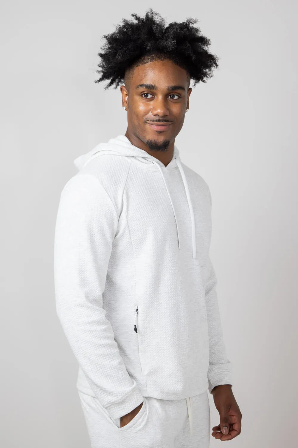 1897 Active Diamond Weave Hoodie for Men in Oatmeal | MJ895-OATMEAL sold by Glik’s product image thumbnail 4