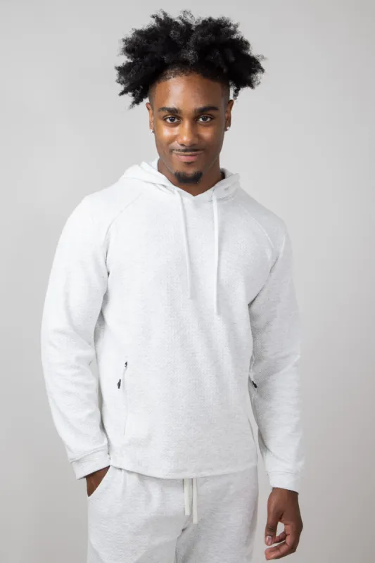1897 Active Diamond Weave Hoodie for Men in Oatmeal | MJ895-OATMEAL sold by Glik’s