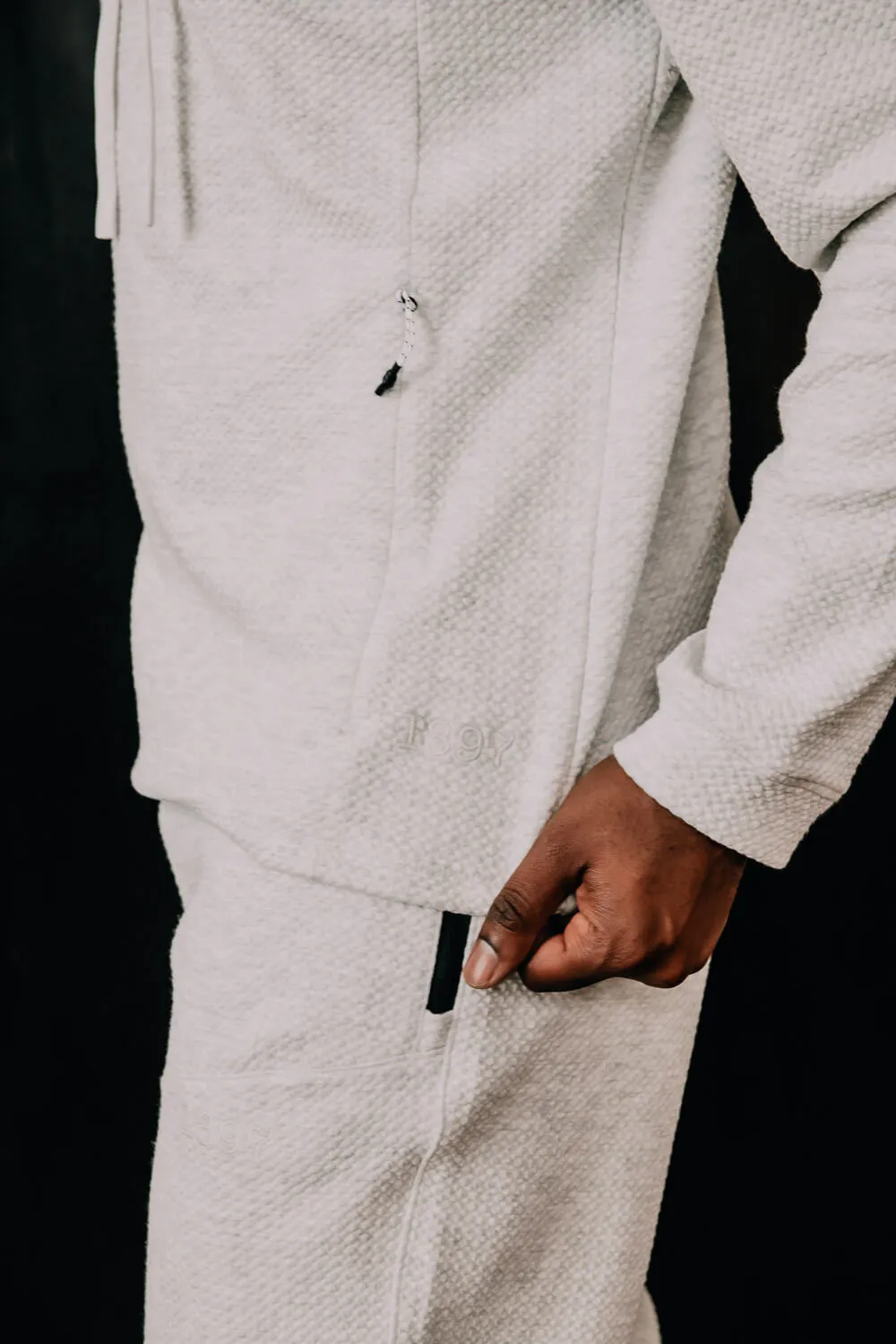 1897 Active Diamond Weave Hoodie for Men in Oatmeal | MJ895-OATMEAL sold by Glik’s product image thumbnail 2