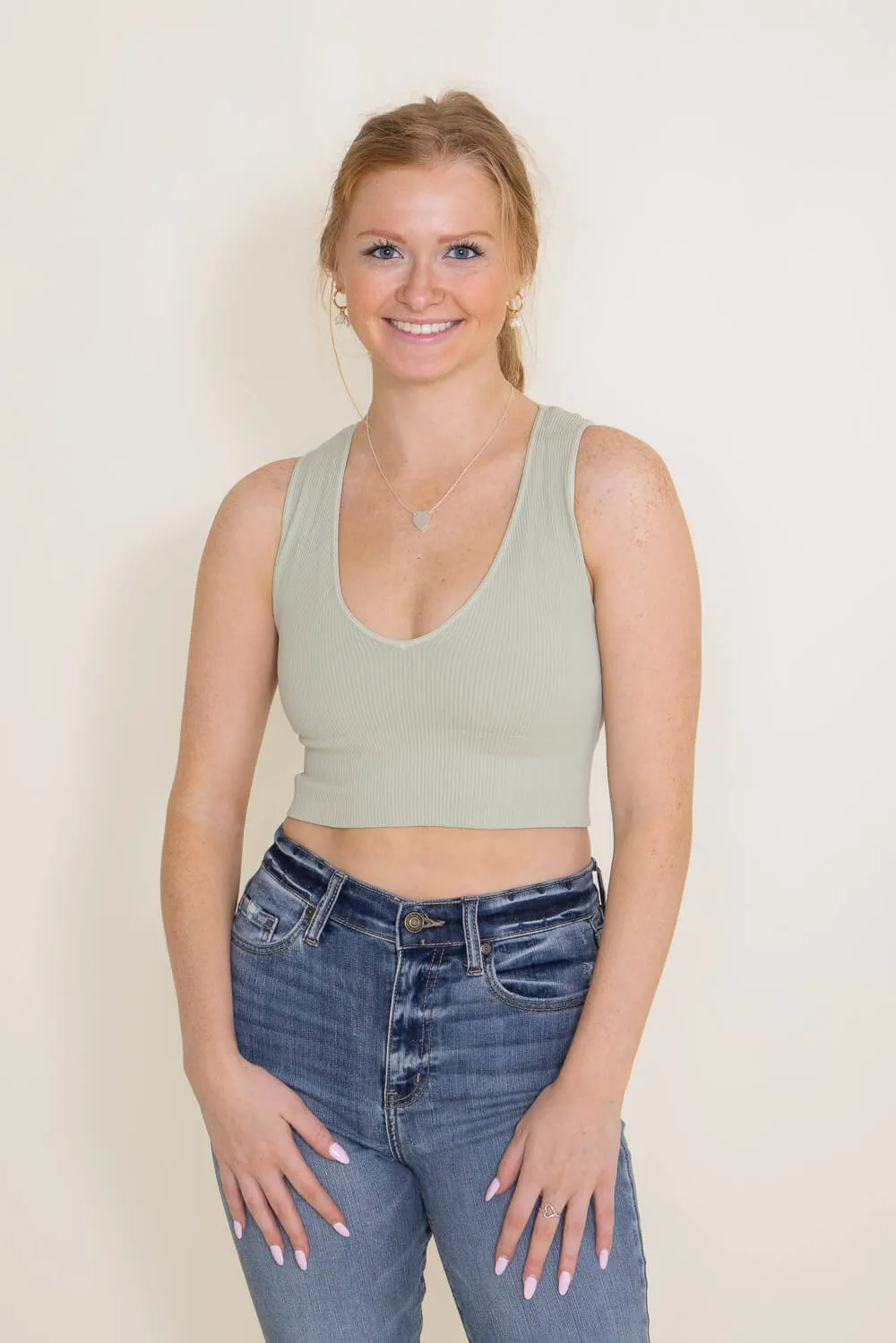 NikiBiki Plunge V-Neck Brami for Women in Green | NS7829-DESERTSAGE sold by Glik’s