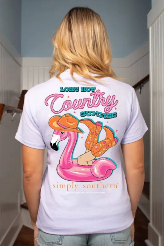 Simply Southern Flamingo T-Shirt for Women in Purple | SS-FLOAT-ASTER sold by Glik’s