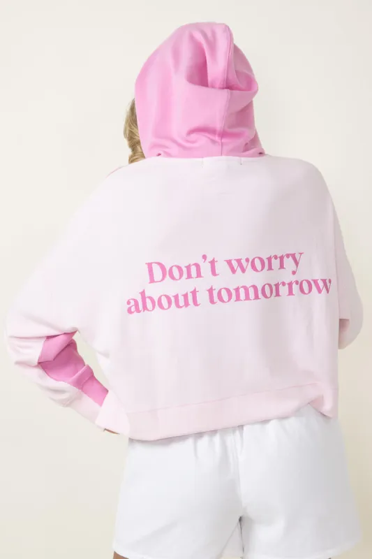Simply Southern Color Block Make Today Great Cropped Hoodie for Women in Pink | PP-0124-HD-CLRBLK-WORRY sold by Glik’s