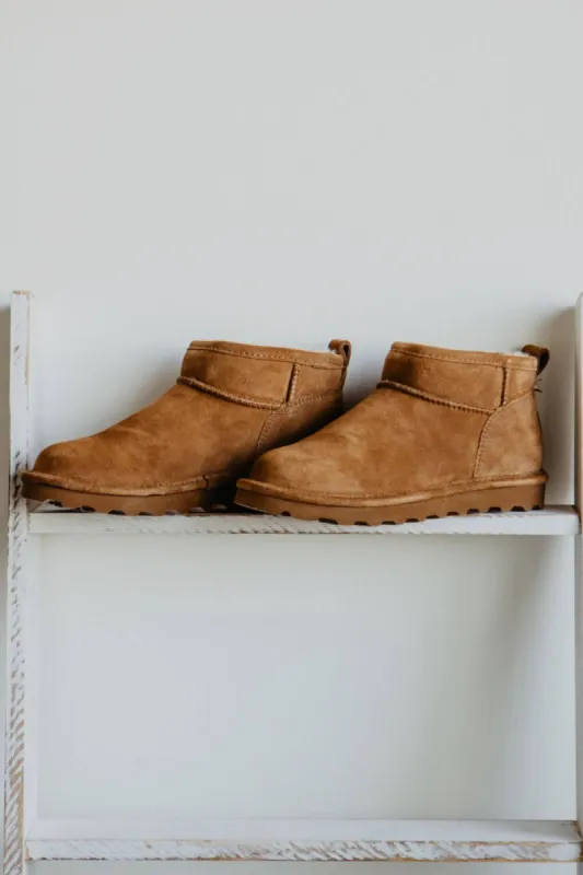 Bearpaw Super Shorty Ankle Booties for Women in Hickory Brown | 2860W-220 HICKORY sold by Glik’s