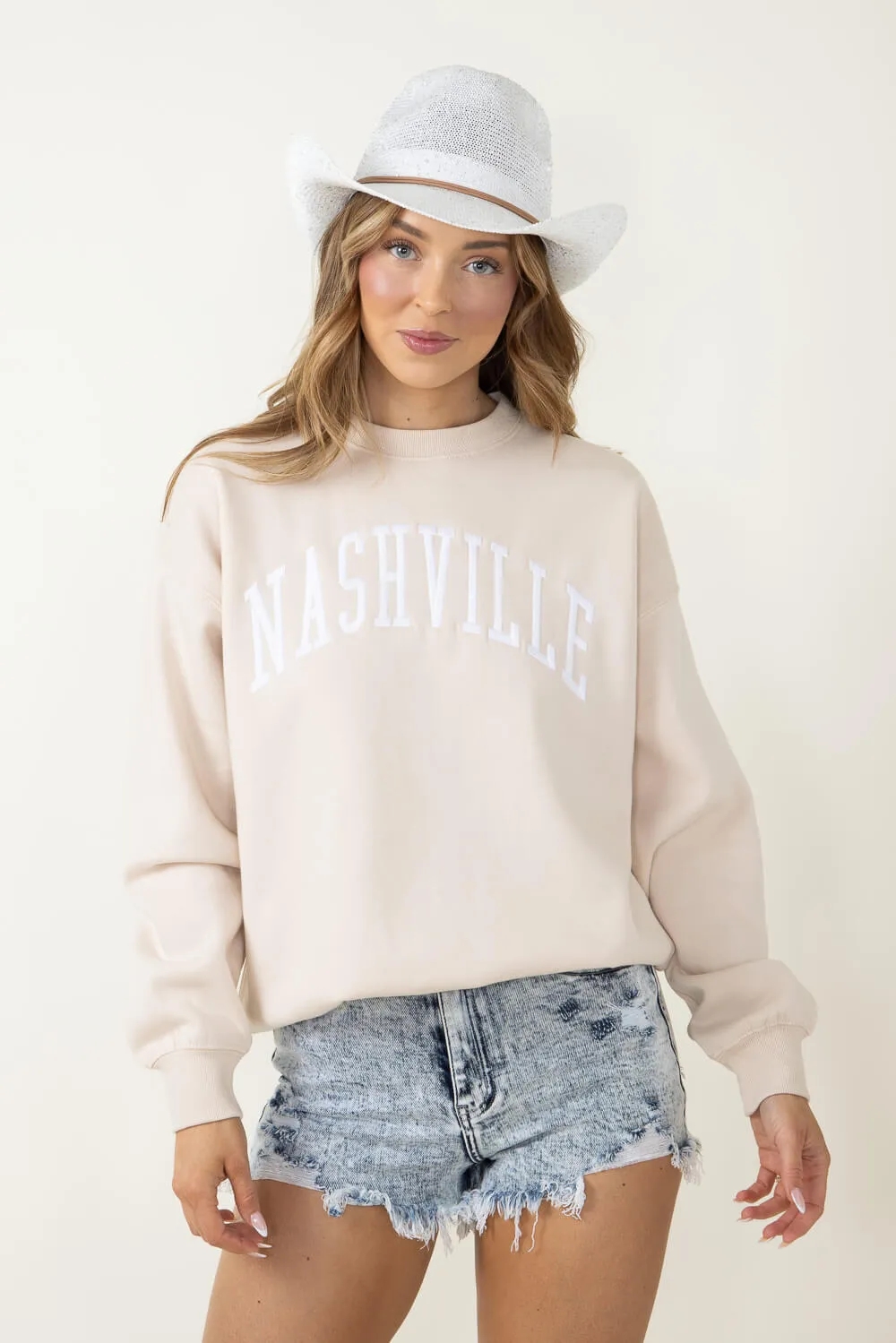 1897 Active Nashville Sweatshirt for Women in Cream | GT083-NASHVILLE-CREAM sold by Glik’s product image thumbnail 5