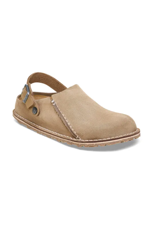 Birkenstock Lutry Premium Suede Leather Clogs for Women in Grey Taupe | 1025297 sold by Glik’s