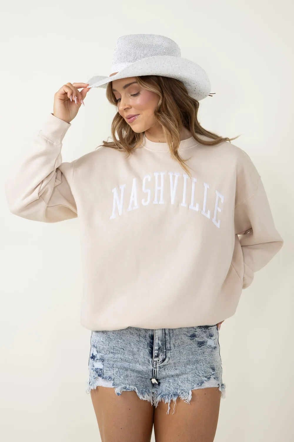 1897 Active Nashville Sweatshirt for Women in Cream | GT083-NASHVILLE-CREAM sold by Glik’s product image thumbnail 4