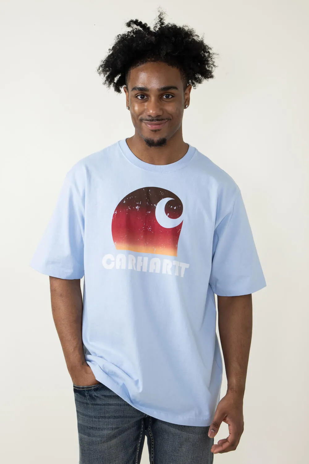 Carhartt Loose Fit Heavyweight C Graphic T-Shirt for Men in Blue | 106151-HC5-FOGBLUE sold by Glik’s product image thumbnail 2