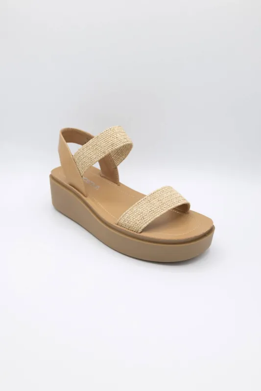 Soda Tess Stretch Platform Sandals for Women in Natural | TESS-S NAT made by Glik’s