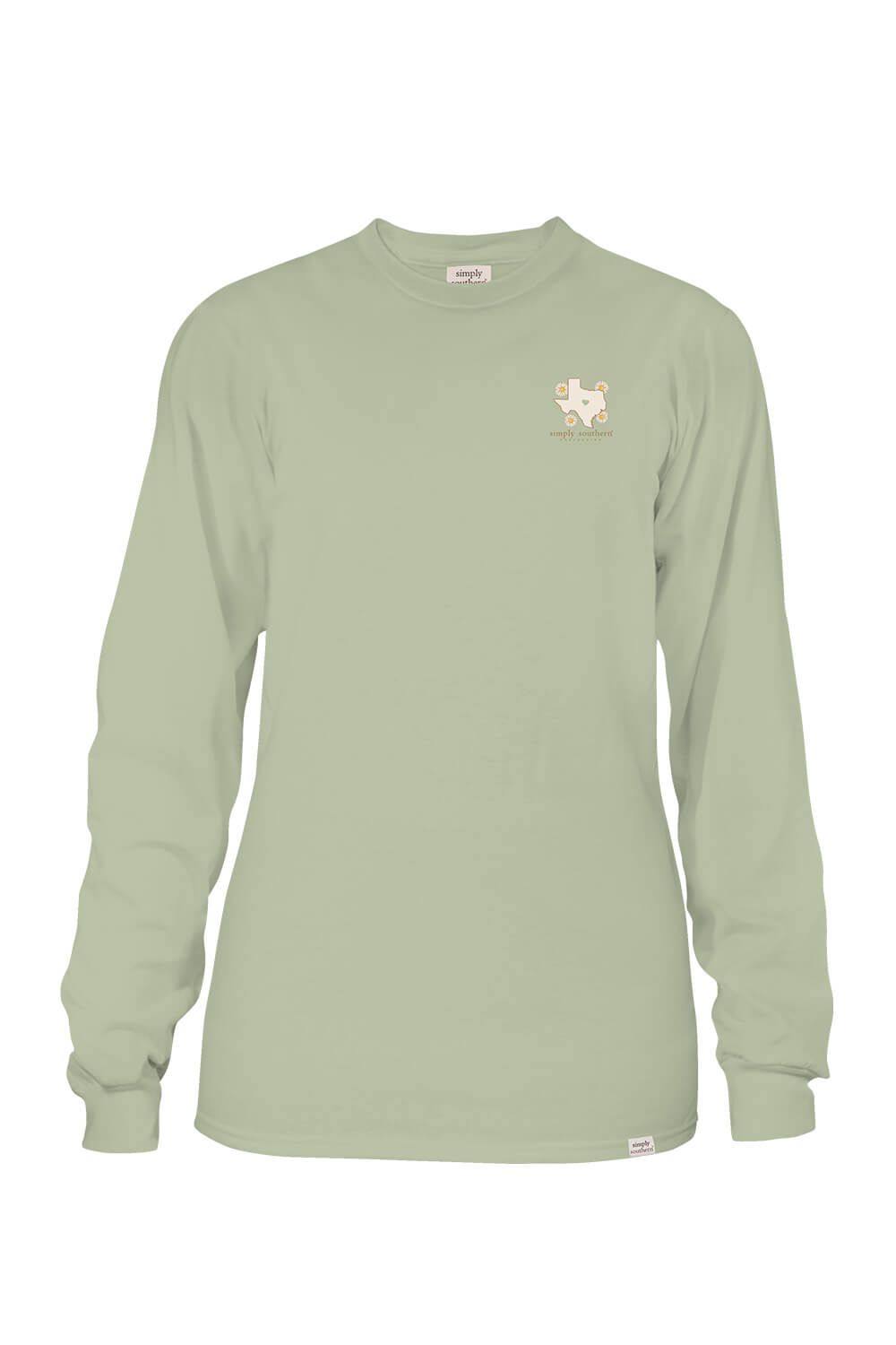 Simply Southern Plus Size Long Sleeve Texas T-Shirt for Women in Sage | EXT-LS-STATE-TX-SAGE sold by Glik’s product image thumbnail 2