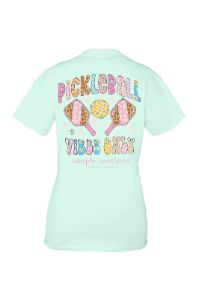 Simply Southern Youth Pickleball Vibes T-Shirt for Girls in Breeze Blue | YTH-SS-PICKLEBALL-BREEZE sold by Glik’s