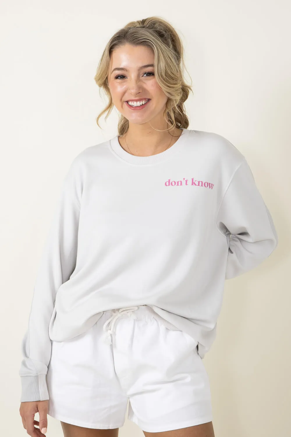 Simply Southern Don’t Care Pullover for Women in Grey | PP-0124-PULL-CLRBLK-CARE sold by Glik’s