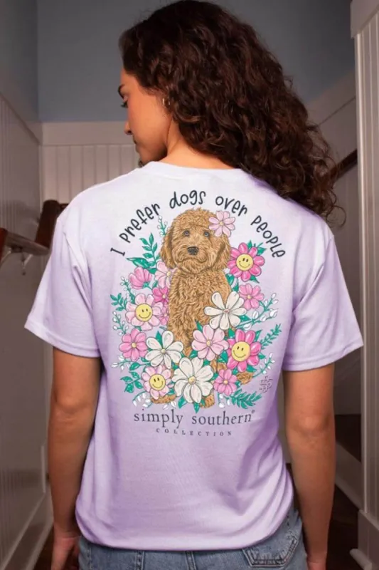 Simply Southern Dogs Over People T-Shirt for Women in Purple  | SS-PREFER-ASTER sold by Glik’s