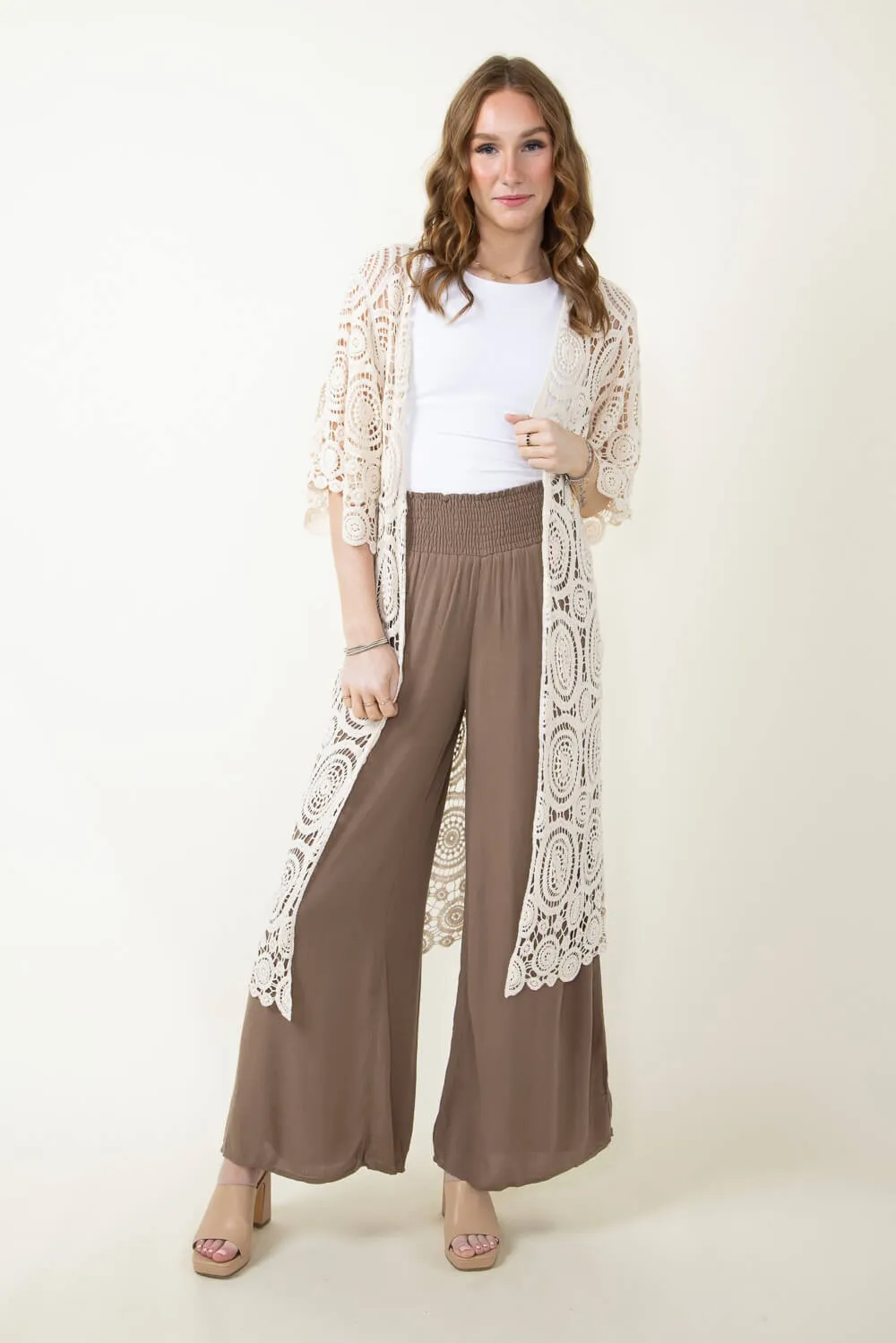 Long Swirl Crochet Kimono for Women in Ivory | ZLC410052-IVORY sold by Glik’s product image thumbnail 2
