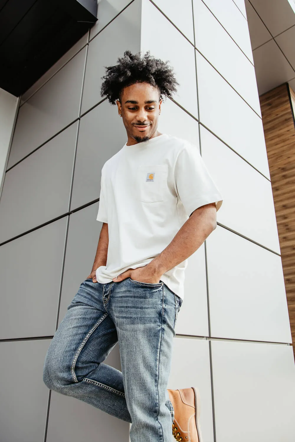 Carhartt Relaxed Fit Heavyweight Pocket C Graphic T-Shirt for Men in Malt White | 106149-W03-MALT sold by Glik’s product image thumbnail 2