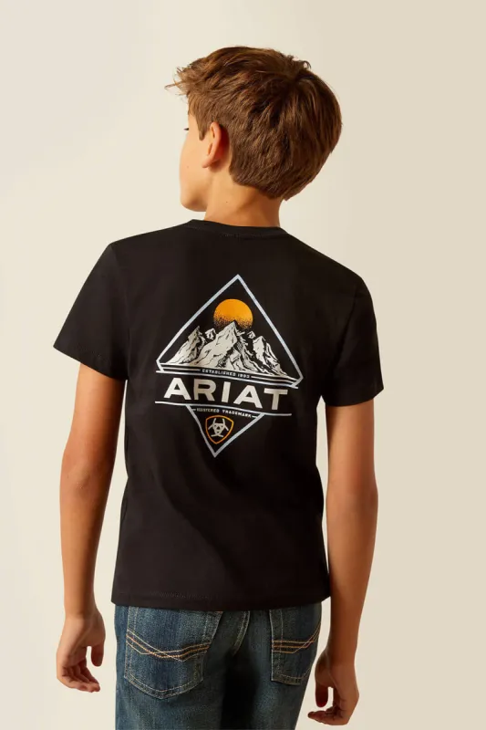 Ariat Youth Diamond Mountain T-Shirt for Boys in Black | 10051431 sold by Glik’s