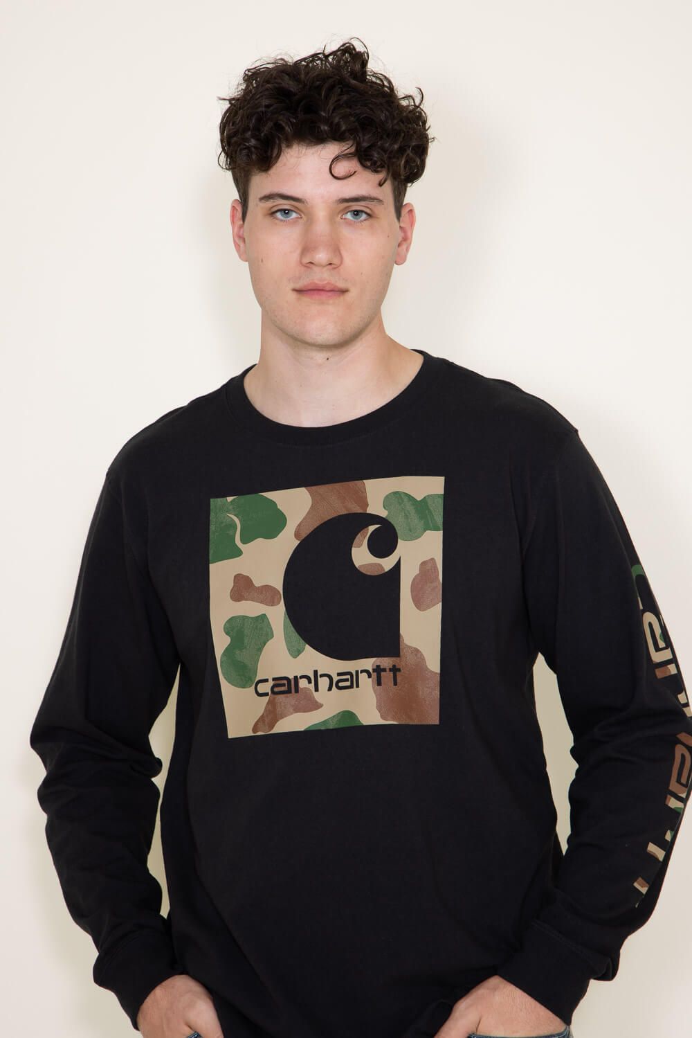 Carhartt Long Sleeve Camo Logo Sleeve Graphic T-Shirt for Men in Black | 105959-001 sold by Glik’s product image thumbnail 5