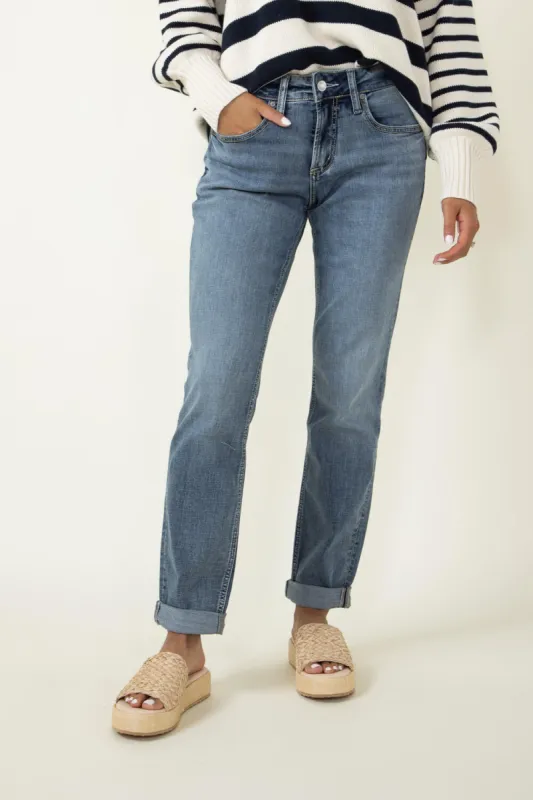 Silver Jeans Mid Rise Slim Luxe Stretch Boyfriend Jeans for Women | L27101CVS208 sold by Glik’s