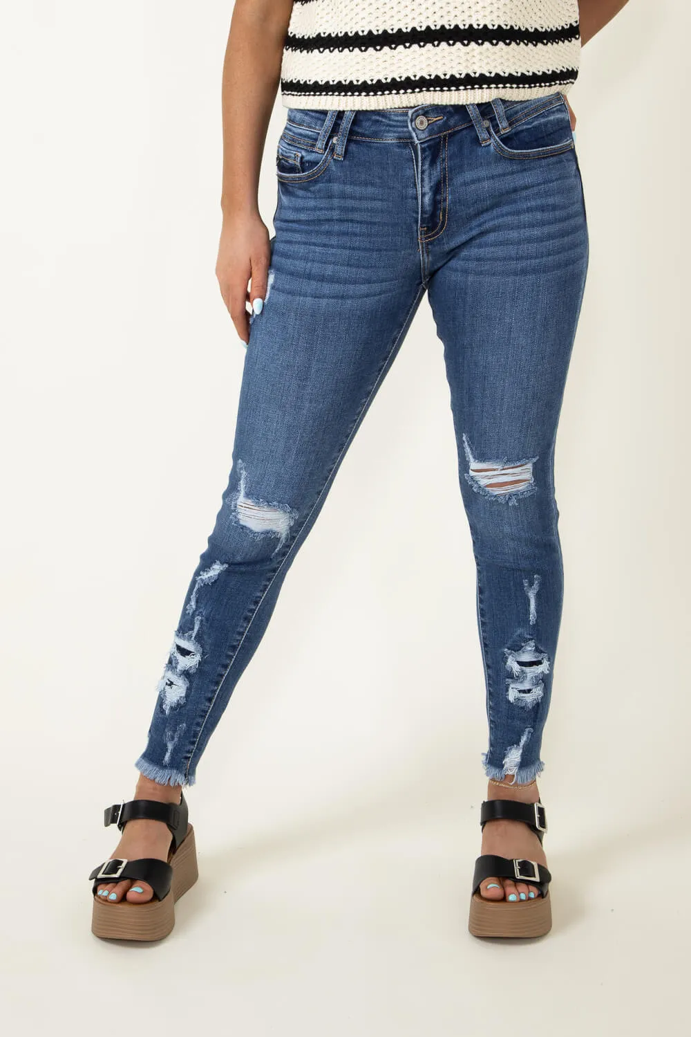 KanCan Trixie High Rise Distressed Skinny Jeans for Women | KC2516M sold by Glik’s product image thumbnail 2