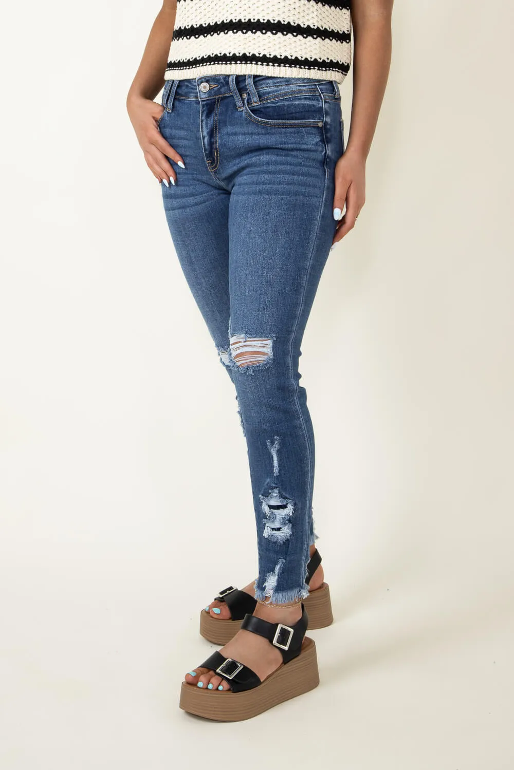 KanCan Trixie High Rise Distressed Skinny Jeans for Women | KC2516M sold by Glik’s product image thumbnail 4