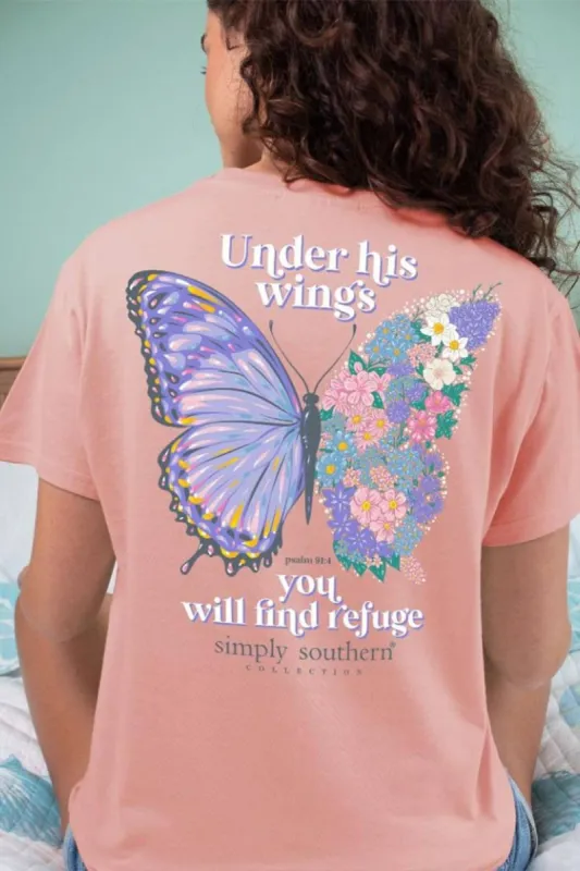 Simply Southern Under His Wings T-Shirt for Women in Pink  | SS-WING-COCKTAIL sold by Glik’s