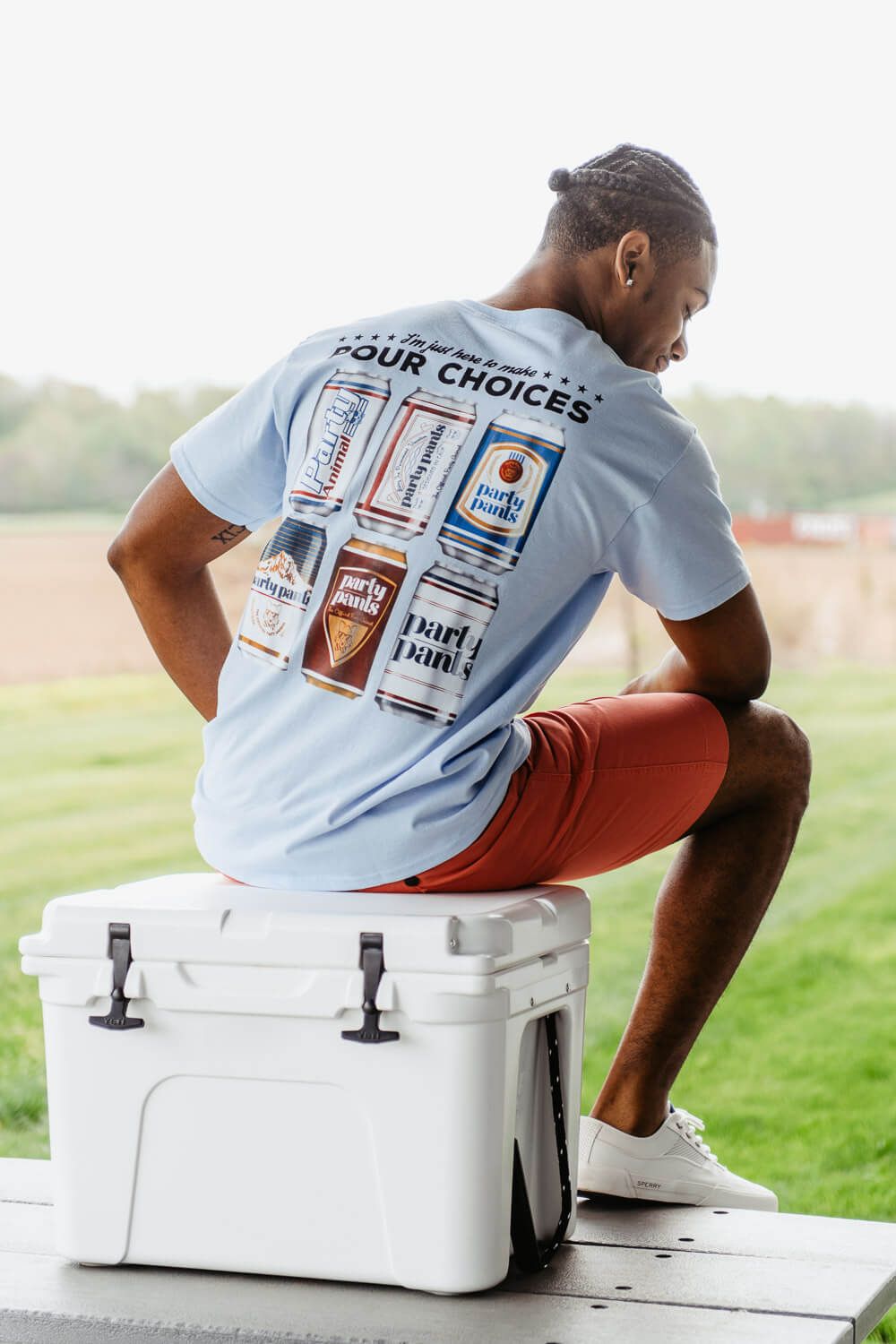 Party Pants Pour Choices T-Shirt for Men in Light Blue | PM201198-LBLU sold by Glik’s