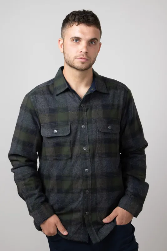 North River Waffle Lined Shirt for Men in Charcoal | NRM8059-CHAR sold by Glik’s