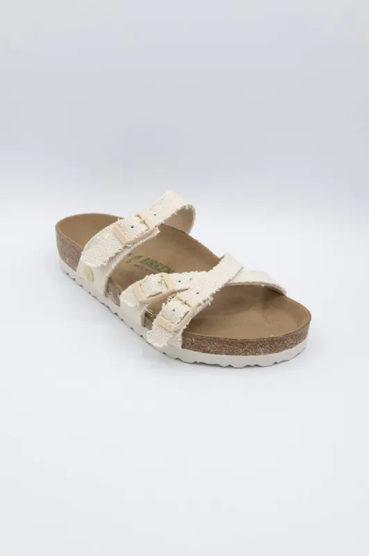 Birkenstock Franca Vegan Canvas Sandals for Women in Eggshell | 1026688 sold by Glik’s